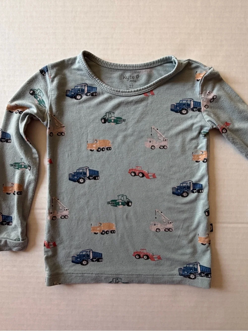 Kyte Baby Bamboo City Vehicles Truck Pajama Set Blue 2T